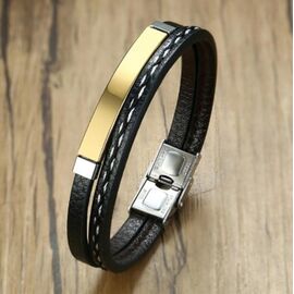 Купить Шкіряний наручний браслет-кіска Casco чорний, фото , характеристики, отзывы