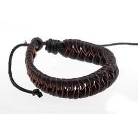 Купить Шкіряний наручний браслет-кіска Casco чорний, фото , характеристики, отзывы