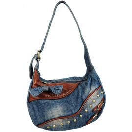 Купить Жіноча джинсова сумка невеликого розміру Fashion jeans bag синя, фото , характеристики, отзывы