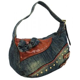 Купить - Невелика жіноча джинсова, коттонова сумочка Fashion jeans bag синя, фото , характеристики, отзывы