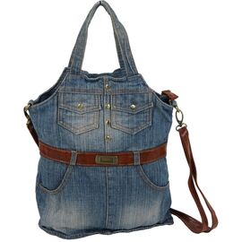 Купить - Жіноча джинсова сумка у формі сарафана Fashion jeans bag синя, фото , характеристики, отзывы