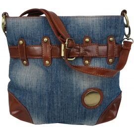 Придбати Молодіжна джинсова сумка на ремені Fashion jeans bag блакитна, image , характеристики, відгуки