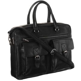 Купити Мужская кожаная сумка, портфель для ноутбука 14 дюймов Always Wild черная, image , характеристики, відгуки