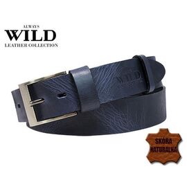 Купить - Кожаный ремень для джинс ALWAYS WILD PPW-29 ДхШ: 132х4 см синий, фото , характеристики, отзывы