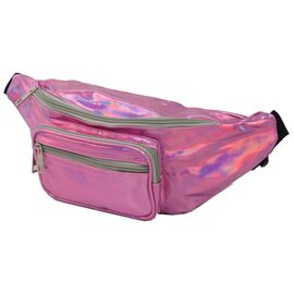 Придбати Голограмна сумка на пояс зі шкірозамінника Loren SS113 рожева, image , характеристики, відгуки