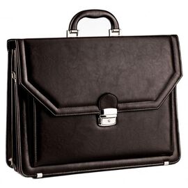Купить - Большой деловой портфель из кожзаменителя AMO SST01 коричневый, фото , характеристики, отзывы