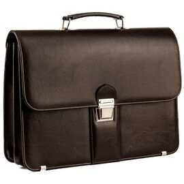 Придбати Чоловічий портфель з екошкіри AMO Польща SST08 коричневий, image , характеристики, відгуки