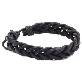Придбати Шкіряний наручний браслет-коса Casco чорний, image , характеристики, відгуки