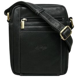 Купить Небольшая наплечная кожаная сумка-барсетка Buffalo Wild TB117COM1015  черная, фото , характеристики, отзывы