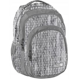 Купить - Вместительный женский рюкзак с сердечками Paso 30L PPMM19-2706 серый, фото , характеристики, отзывы