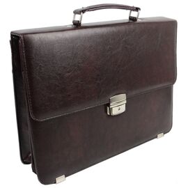 Купить - Небольшой деловой портфель из искусственной кожи Exclusive 713400 коричневый, фото , характеристики, отзывы