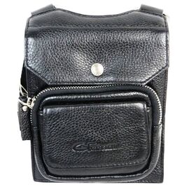 Купить - Небольшая мужская кожаная сумка на плечо Giorgio Ferretti черная, фото , характеристики, отзывы