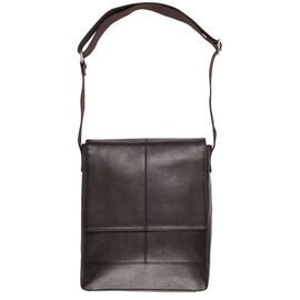 Купить - Мужская вертикальная кожаная сумка почтальон формата А4 Livergy темно-коричневая, фото , характеристики, отзывы