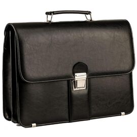 Купить - Деловой портфель из эко кожи AMO Польша SST08 черный, фото , характеристики, отзывы