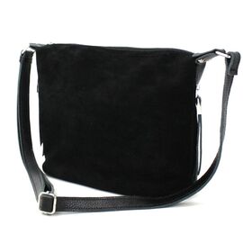 Купить Жіноча сумка через плече зі шкіри та замші Borsacomoda чорна, фото , характеристики, отзывы