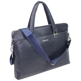 Купить - Женская деловая сумка, портфель из эко кожи Villado синяя, фото , характеристики, отзывы