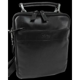 Купить Мужская кожаная сумка, барсетка Mykhail Ikhtyar черная, фото , характеристики, отзывы