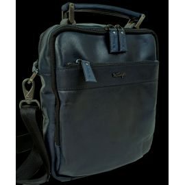 Купить Мужская кожаная сумка, барсетка Mykhail Ikhtyar синяя, фото , характеристики, отзывы