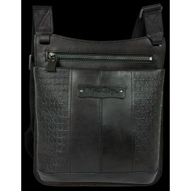 Купить Мужская кожаная наплечная сумка, планшетка Mykhail Ikhtyar черная, фото , характеристики, отзывы