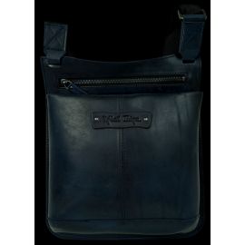 Купить Мужская кожаная сумка на плечо Mykhail Ikhtyar, Украина синяя, фото , характеристики, отзывы