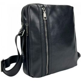 Купить Мужская сумка кожаная Tiding Bag через плечо черная, фото , характеристики, отзывы