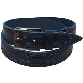 Купить - Мужской кожаный ремень под джинсы Skipper 1115-40 синий ДхШ: 127х3,8 см., фото , характеристики, отзывы