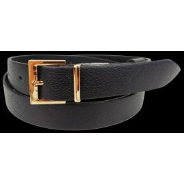 Купить Женский кожаный ремень черный с золотистой пряжкой Skipper, фото , характеристики, отзывы