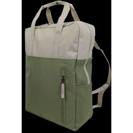 Купить Легкая сумка - рюкзак два в одном 15L Live in style бежевая с оливковым, фото , характеристики, отзывы