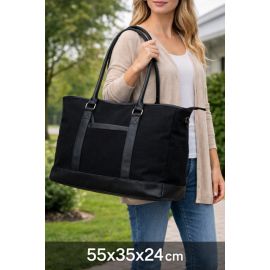 Купить Коттоновая дорожная сумка 40L Live in style Weekender черная 55х35х24 см, фото , характеристики, отзывы