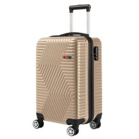 Купить Малый пластиковый чемодан на колесах 45L GD Polo бежевый, фото , характеристики, отзывы