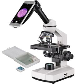 Купить Мікроскоп Bresser Erudit Basic Mono 40x-400x з адаптером для смартфона + кейс (5102100), фото , характеристики, отзывы