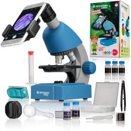 Купить Мікроскоп Bresser Junior 40x-640x Blue з набором для дослідів та адаптером для смартфона (8851300WXH000), фото , характеристики, отзывы