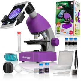 Купить Мікроскоп Bresser Junior 40x-640x Purple з набором для дослідів і адаптером для смартфона (8851300GSF000), фото , характеристики, отзывы