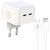 Придбати Сетевое зарядное устройство XO QC 3.0 L102 35W/2 USB-C + Lightning NB113 White, image , характеристики, відгуки
