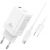 Придбати Сетевое зарядное устройство XO L138 30W GaN nitride (1USB-A+1USB-C) fast charging + Type-C cable White, image , характеристики, відгуки