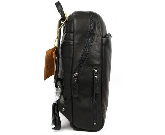 Купить Городской кожаный рюкзак HILL BURRY HB15295A черный, фото , изображение 6, характеристики, отзывы