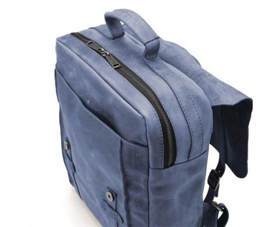 Купить Сумка рюкзак для ноутбука из лошадиной кожи TARWA RK-3420-3md синяя, фото , изображение 3, характеристики, отзывы