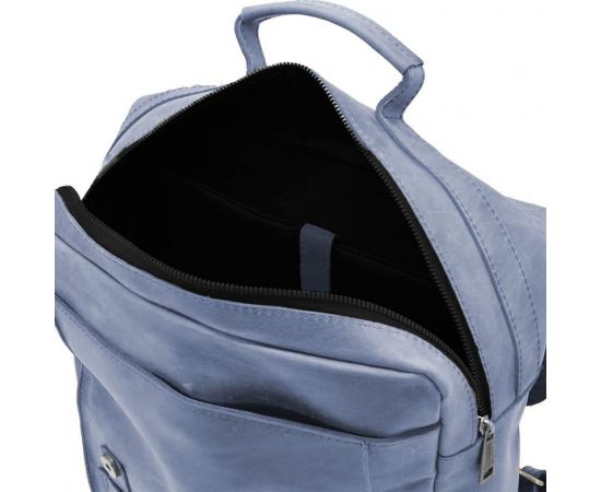 Купить Сумка рюкзак для ноутбука из лошадиной кожи TARWA RK-3420-3md синяя, фото , изображение 4, характеристики, отзывы