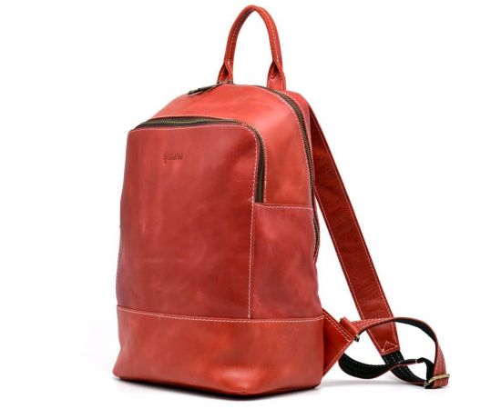 Купить Женский красный кожаный рюкзак TARWA RR-2008-3md среднего размера, фото , изображение 5, характеристики, отзывы