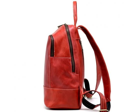 Купить Женский красный кожаный рюкзак TARWA RR-2008-3md среднего размера, фото , изображение 6, характеристики, отзывы
