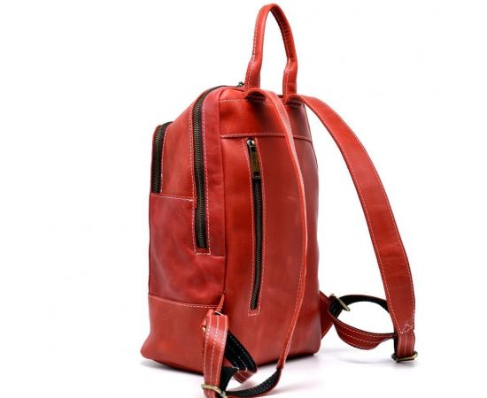 Купить Женский красный кожаный рюкзак TARWA RR-2008-3md среднего размера, фото , изображение 8, характеристики, отзывы