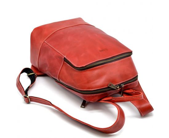 Купить Женский красный кожаный рюкзак TARWA RR-2008-3md среднего размера, фото , изображение 10, характеристики, отзывы