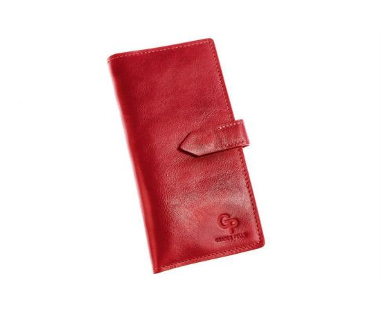Придбати Портмоне, красное женское с хлястиком Grande Pelle 524660, image , зображення 2, характеристики, відгуки