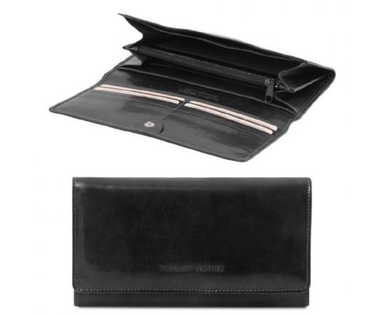 Купить Эксклюзивный кожаный бумажник кошелек женский Tuscany Leather TL140787 (Черный), фото , характеристики, отзывы