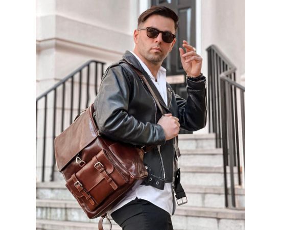 Придбати Большой кожаный рюкзак - The Odyssey  - Коричневый цвет - Time Resistance 5214401, image , зображення 2, характеристики, відгуки