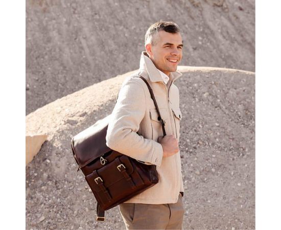 Придбати Большой кожаный рюкзак - The Odyssey  - Коричневый цвет - Time Resistance 5214401, image , зображення 4, характеристики, відгуки