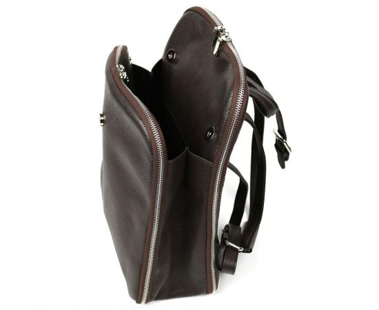 Придбати Кожаный итальянский рюкзак Firenze HB03334C кофейный, image , зображення 5, характеристики, відгуки