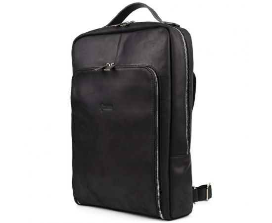 Придбати Кожаный рюкзак для ноутбука 15" дюймов RA-1240-4lx в черном crazy horse, image , характеристики, відгуки