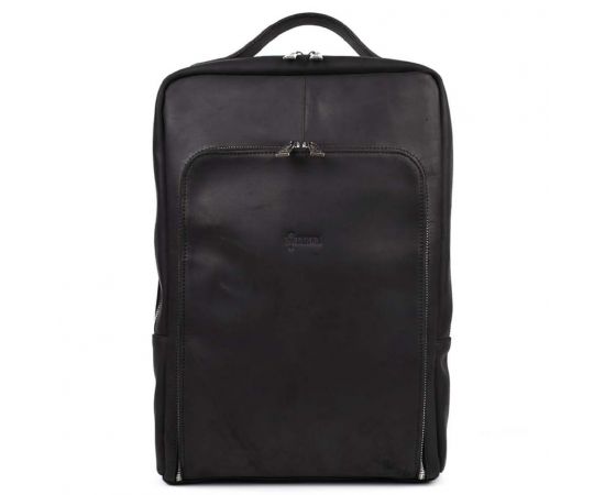 Придбати Кожаный рюкзак для ноутбука 15" дюймов RA-1240-4lx в черном crazy horse, image , зображення 4, характеристики, відгуки