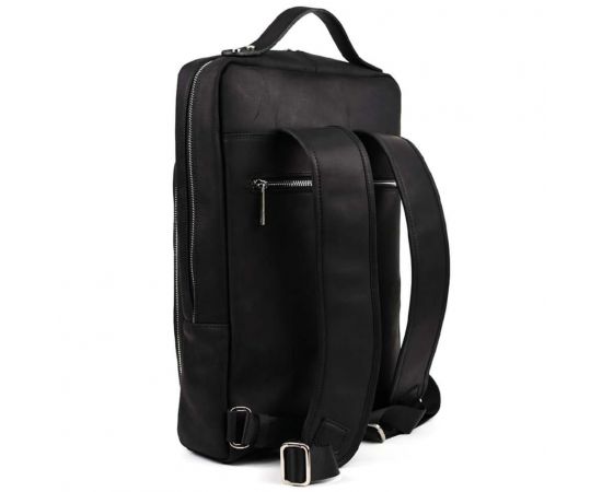 Придбати Кожаный рюкзак для ноутбука 15" дюймов RA-1240-4lx в черном crazy horse, image , зображення 5, характеристики, відгуки